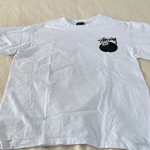Stussy White Tee with Black Logo